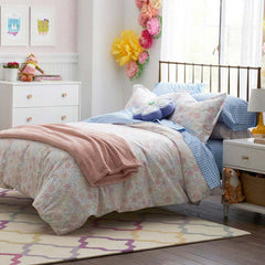 Floral Dream Classic Cool Organic Cotton Percale Bed Sheet Set - White Multi, Twin XL