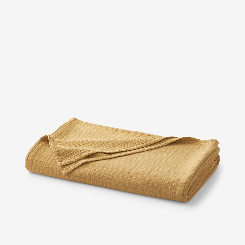 Gossamer Cotton Throw - Gold