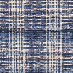 Denim Plaid Handwoven Cotton Rug - Denim, 5' x 8'