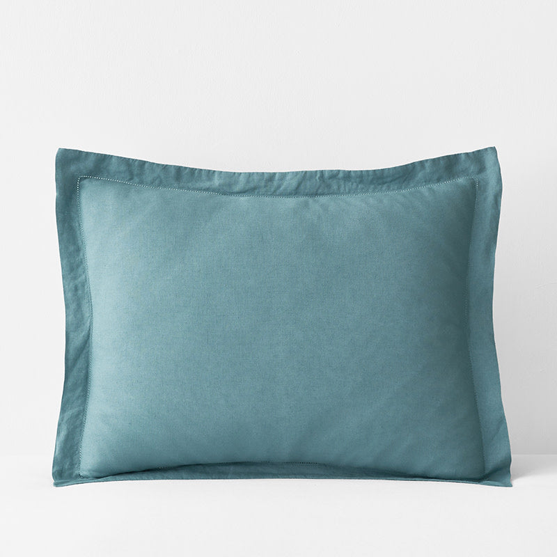 Premium Breathable Relaxed Linen Sham - Teal, Standard