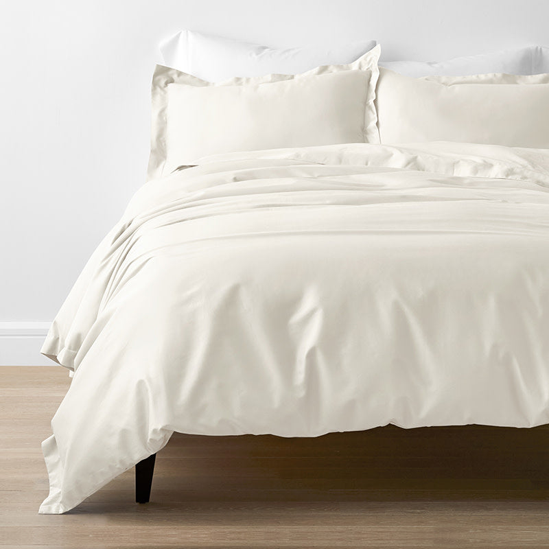 Classic Smooth Rayon Made From Bamboo Sateen Bed Duvet Cover - Ivory, Full/Queen