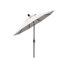 6' Round Outdoor Patio Umbrella, Aluminum with Push Button Tilt - Black Finish, Natural