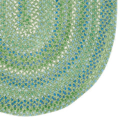 Sailor Stripe Reversible Braided Cotton Rug - Green, 4' x 6' Oval