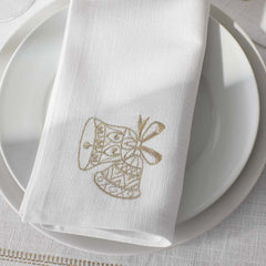Metallic Napkins, Set of 4 - Bells