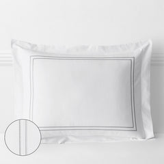 Dorset Stripe Luxe Smooth Egyptian Cotton Sateen Sham - Gray, Standard