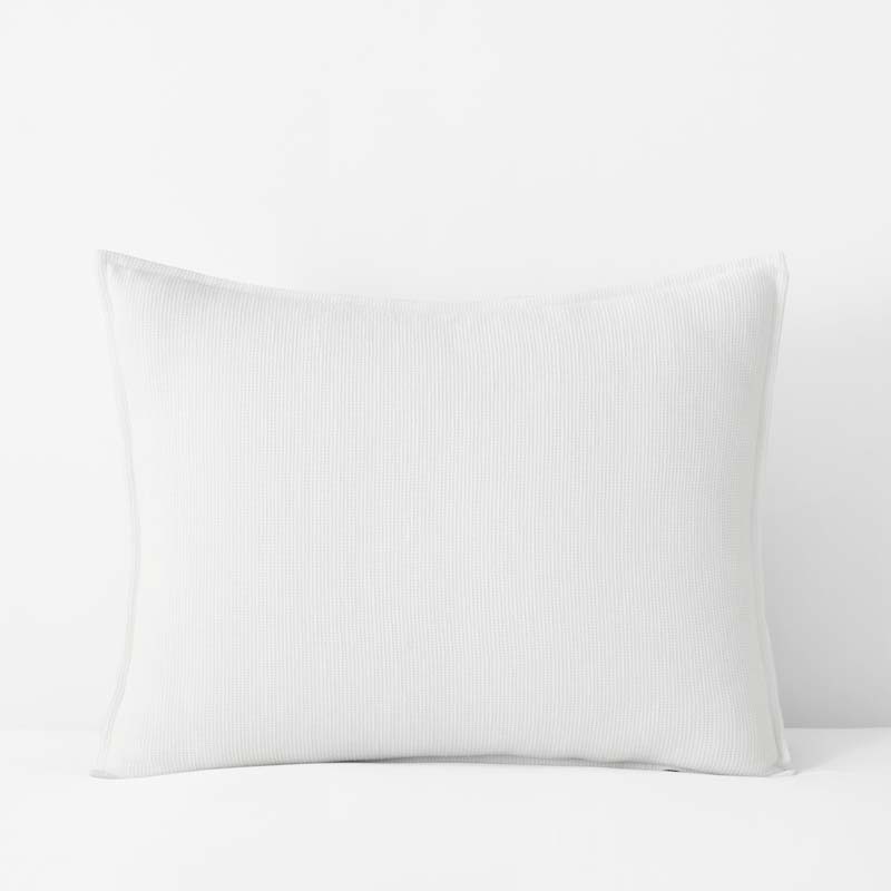 Mini Waffle Sham - White, King