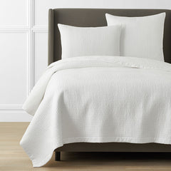 Premium Smooth Cotton Sateen Solid Quilt - White, Twin/Twin XL