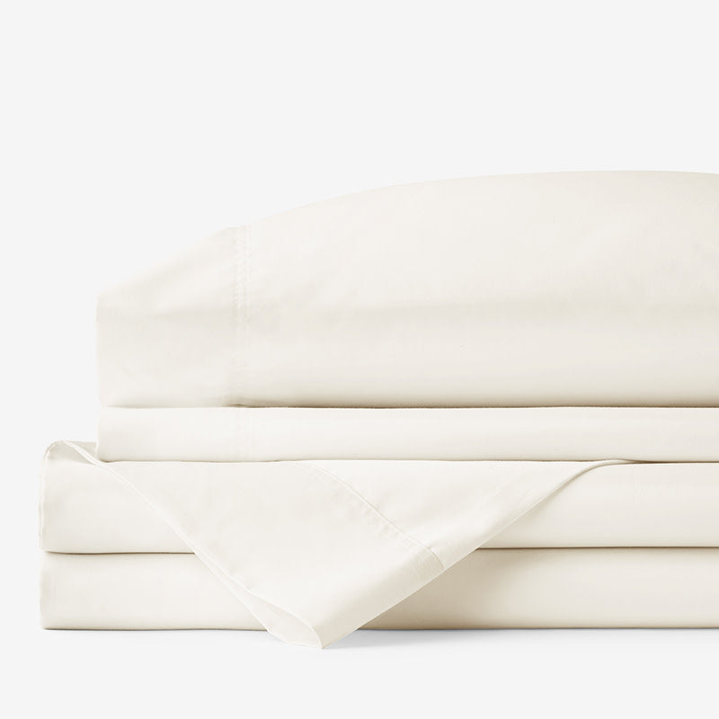 Classic Smooth Rayon Made From Bamboo Sateen Bed Sheet Set - Ivory, King
