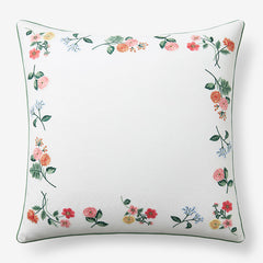 Dahlia Decorative Square Pillow Cover - White Multi, 26 in. x 26 in.