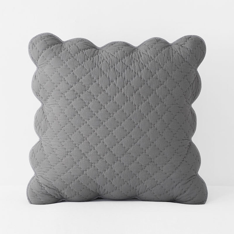 Scallop Quilted Sham - Gray, Euro