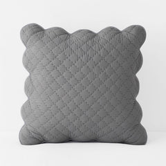 Scallop Quilted Sham - Gray, Euro