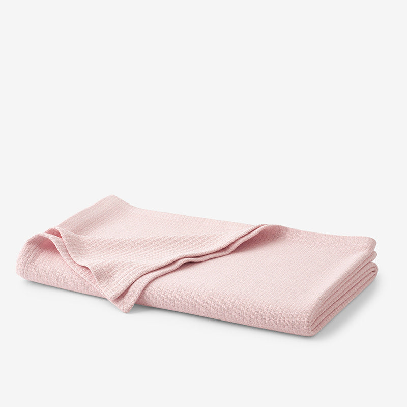 Cotton Weave Blanket - Blush, Full/Queen