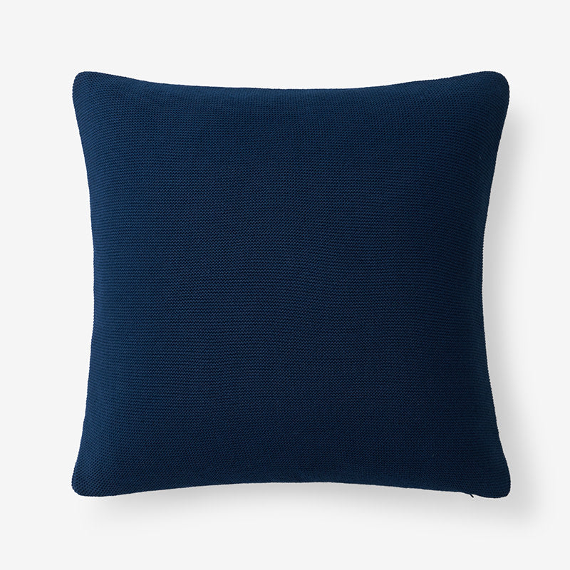 Classic All Season Breathable Cotton Knit Decorative Pillow Cover - Navy