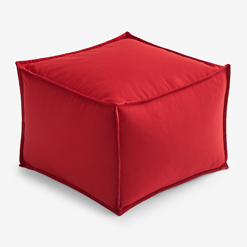 Indoor/Outdoor Pouf - Jockey Red, Medium