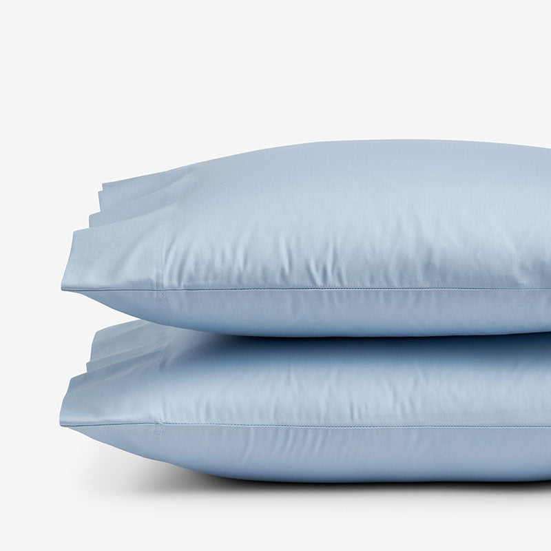 Classic Smooth Sateen Solid Pillowcase Set - Light Blue, King
