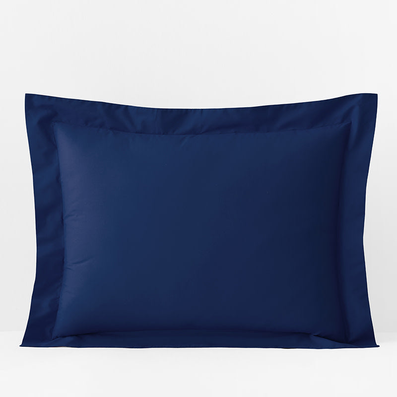 Classic Cool Organic Cotton Percale Solid Sham - Navy, Standard