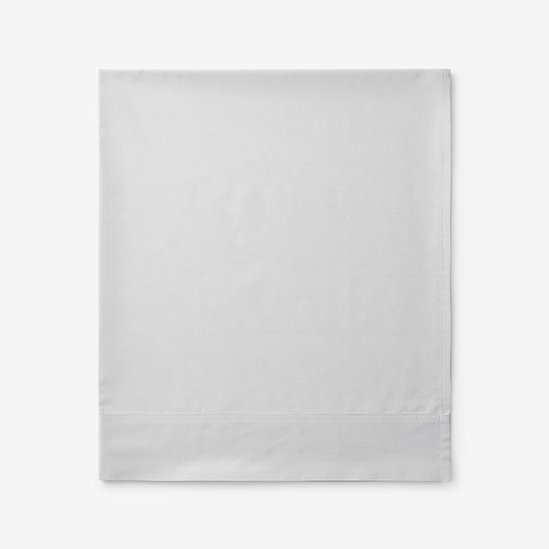 Premium Cool Supima® Cotton Percale Flat Bed Sheet - Pearl Gray, Full