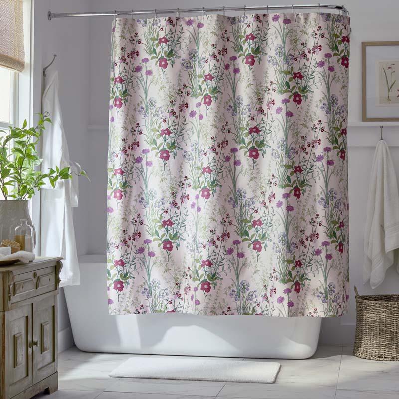 Bloom Meadow Classic Smooth Sateen Shower Curtain - Blush
