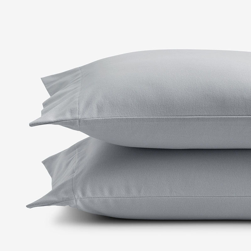 Classic Ultra-Cozy Cotton Velvet Flannel Pillowcase Set - Slate Gray, King