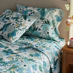 Garden Party Classic Cool Cotton Percale Bed Sheet Set - Teal, Full