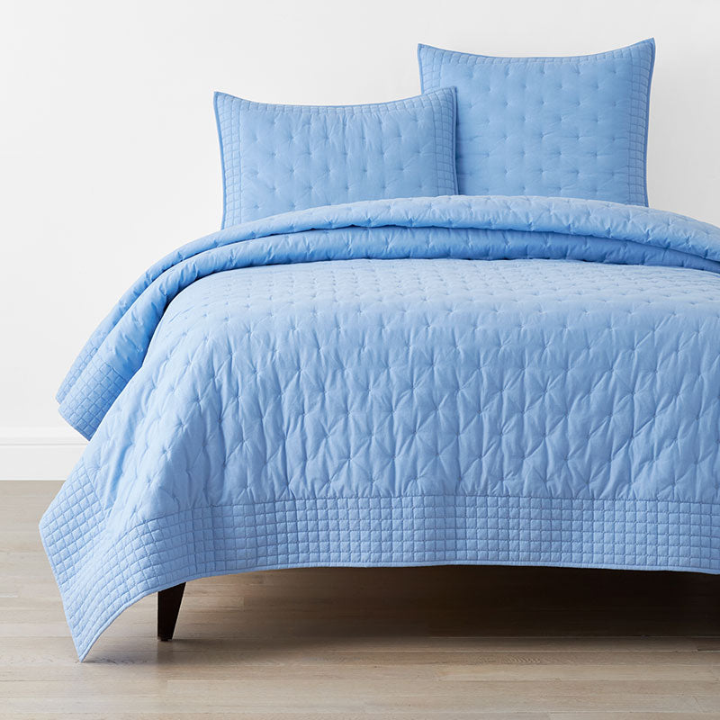 Pintuck Quilt - Blue, Full/Queen
