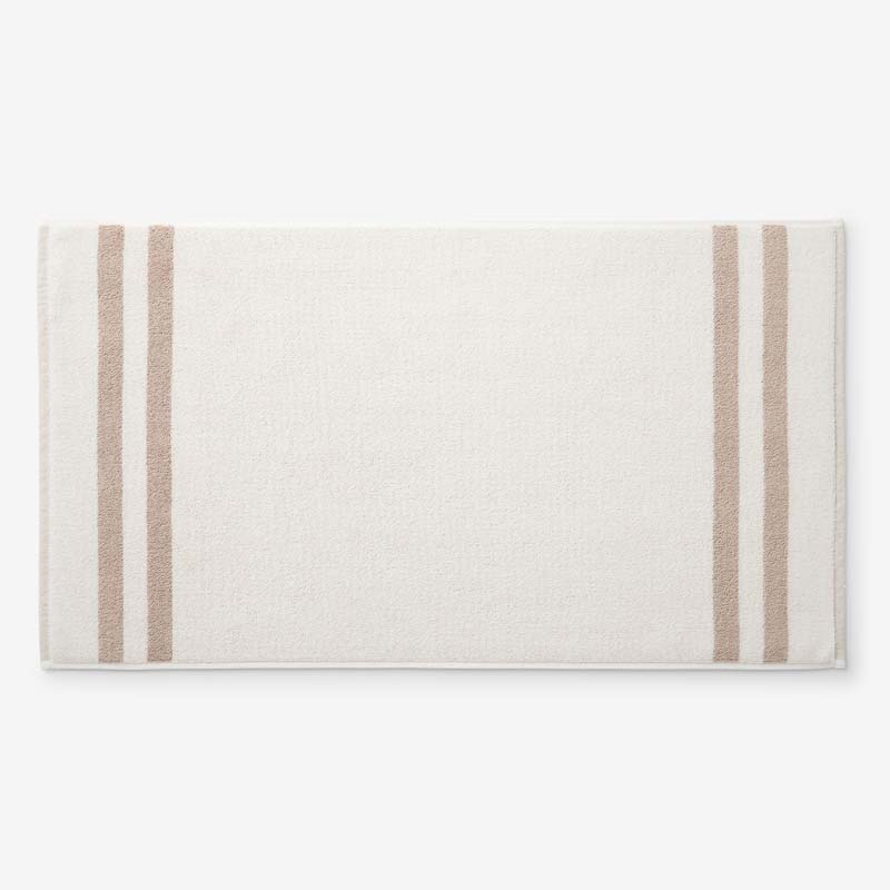 Mirage Aegean Cotton Reversible Stripe Bath Mat - Ecru, 20 in. x 36 in.