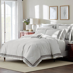 Double Border Premium Smooth Supima® Cotton Wrinkle-Free Sateen Sham - Silver, Euro