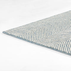 Herringbone Hand Tufted Wool Rug - Blue, 3' 6" x 5' 6"