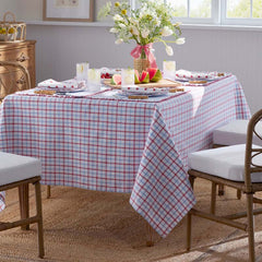 Classic Plaids Yarn-Dyed Tablecloth - Graph Plaid Red, 70 in. x 90 in.