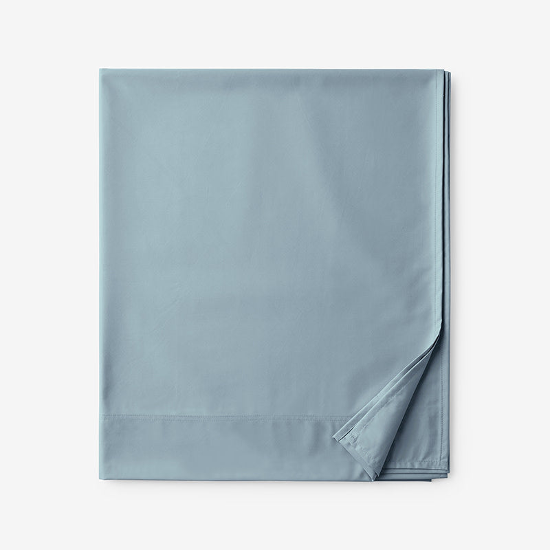 Classic Smooth Wrinkle-Free Sateen Flat Bed Sheet - Blue Shale, Full