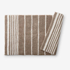 Plush Spa Stripe Bath Rug - Dark Mocha, 24 in. x 40 in.
