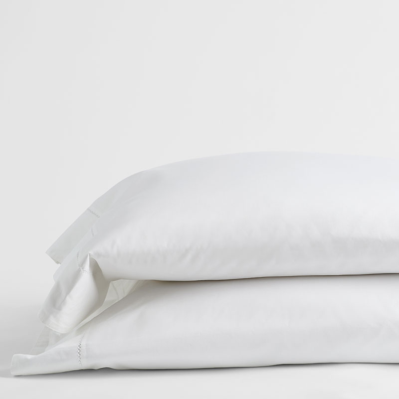 Premium Smooth Organic Cotton Sateen Pillowcase Set - White, King