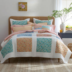 Brenna Patchwork Quilted Sham - White Multi, Standard
