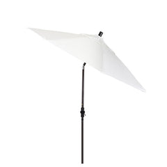 Round Outdoor Patio Umbrella, Fiberglass with Twist Tilt - Bronze Finish, Natural, 9'