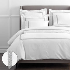 Hewett Luxe Smooth Egyptian Cotton Sateen Duvet Cover - Gray, Oversized Queen