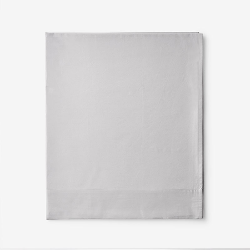 Classic Cool Cotton Percale Flat Bed Sheet - Gray Smoke, Twin