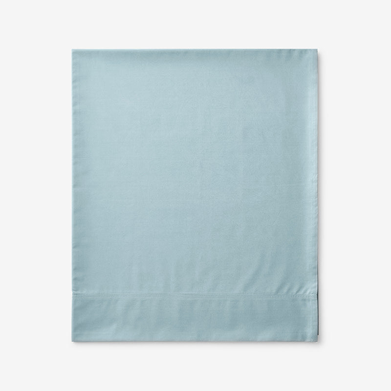 Premium Cool Supima® Cotton Percale Flat Bed Sheet - Slate Blue, Queen