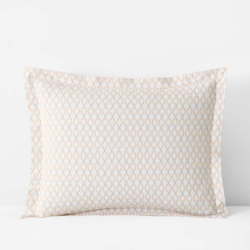 Feliciana Geo Garment Washed Cotton Percale Sham - Clay, King