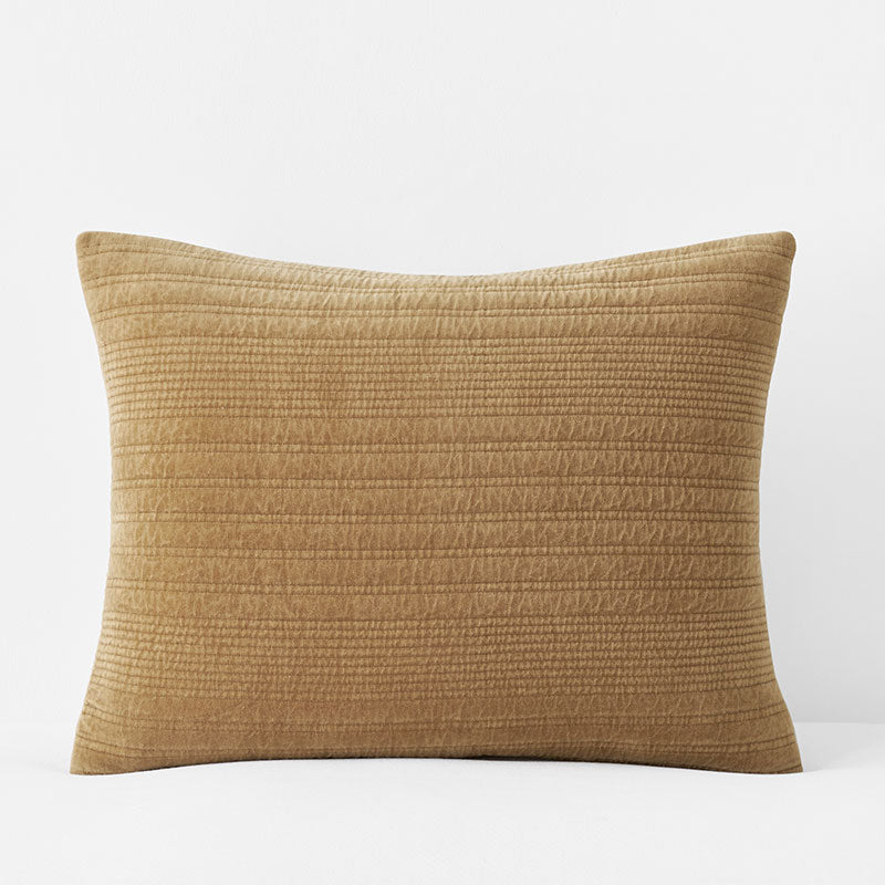 Line Stitch Velvet Quilted Sham - Gold, Standard