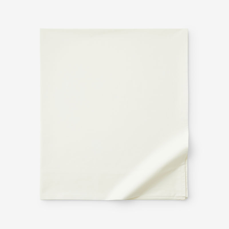Classic Cool Cotton Percale Flat Bed Sheet - Cream, King/Cal King
