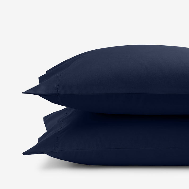 Premium Cool Supima® Cotton Percale Pillowcase Set - Navy, King