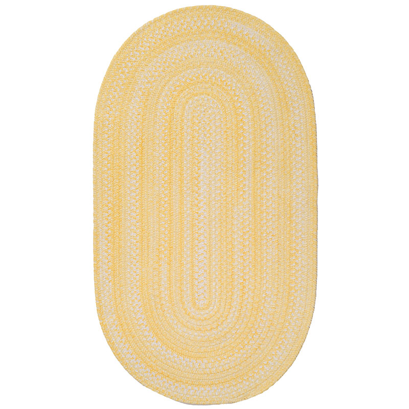 Bambini Braided Chenille Rug - Yellow, 7' x 9' Oval