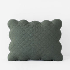 Scallop Quilted Sham - Forest Green, Standard