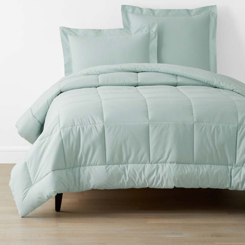 Classic Cool Cotton Percale Comforter - Sea Mist, Full/Queen