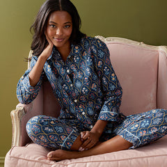 Printed Voile Women's Pajama Set - Hawthorne, XS