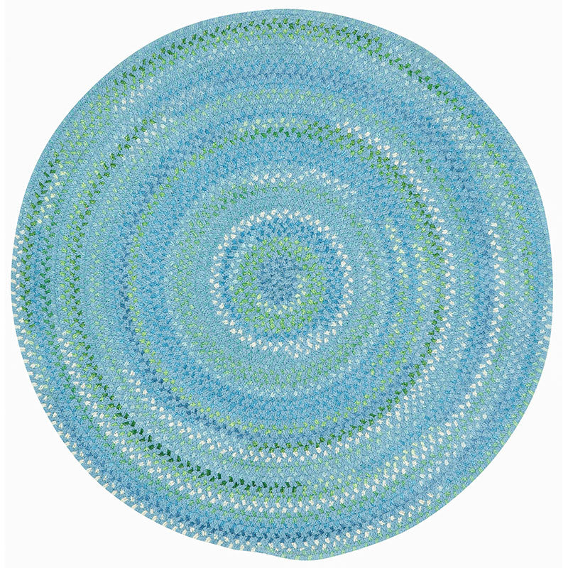 Sailor Stripe Reversible Braided Cotton Rug - Blue, 7' 6'' Round