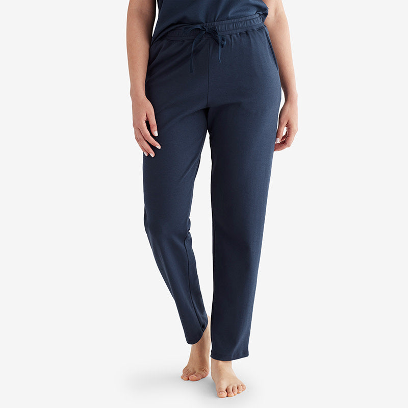 Pima Cotton Tapered Pants - Navy, XL