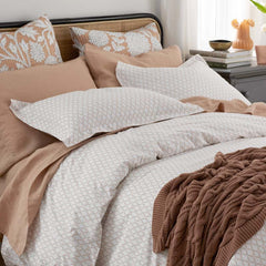 Feliciana Geo Garment Washed Cotton Percale Sham - Clay, Standard