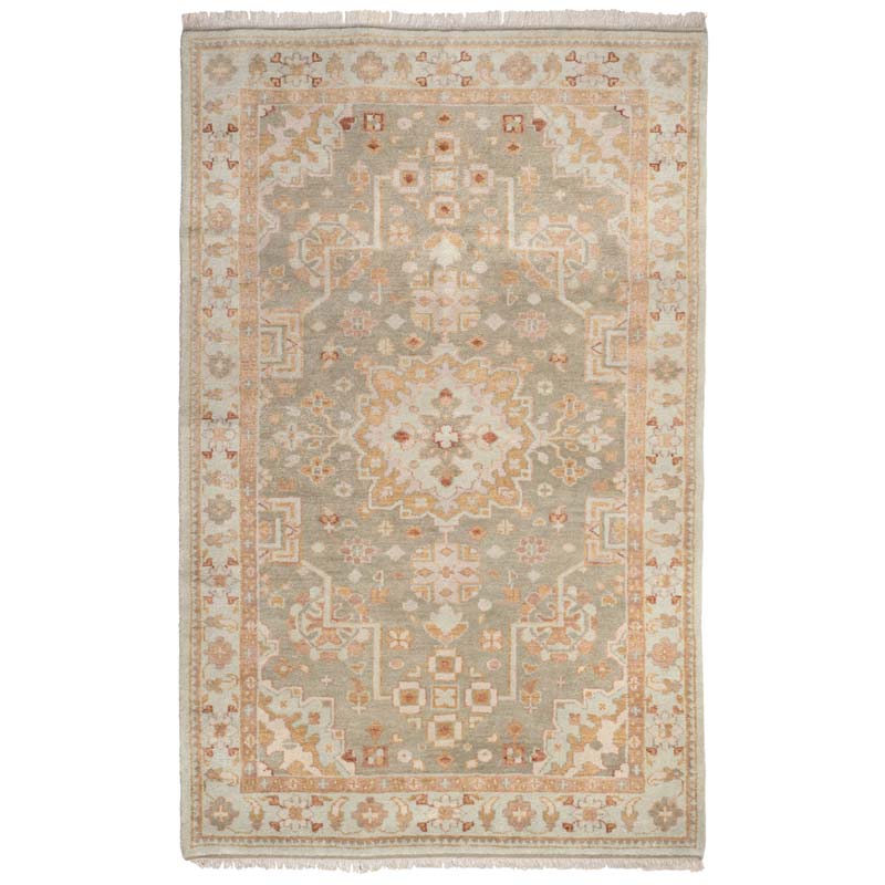 Kendra Hand Knotted Wool Rug - Olive, 6' x 9'