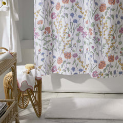 Garden Mirage Classic Cool Cotton Percale Shower Curtain - White Multi